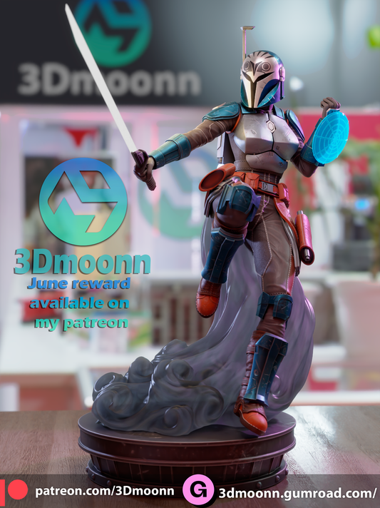 Bo-Katan 3D Printed Model Kit Statue - Unpainted and Unassembled