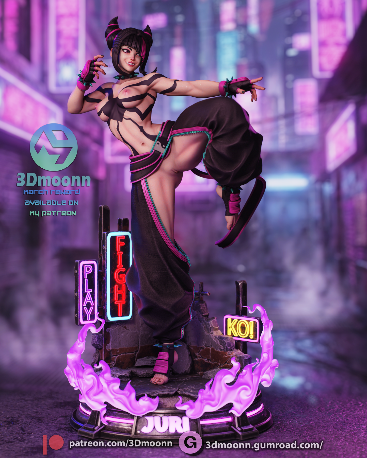 Juni (Street Fighter) - 3D Printed model kit (Fan Art) NSFW