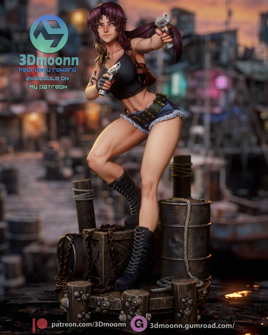Revy (Black Lagoon) - 3d Printed 1:6 model kit (Fan Art)