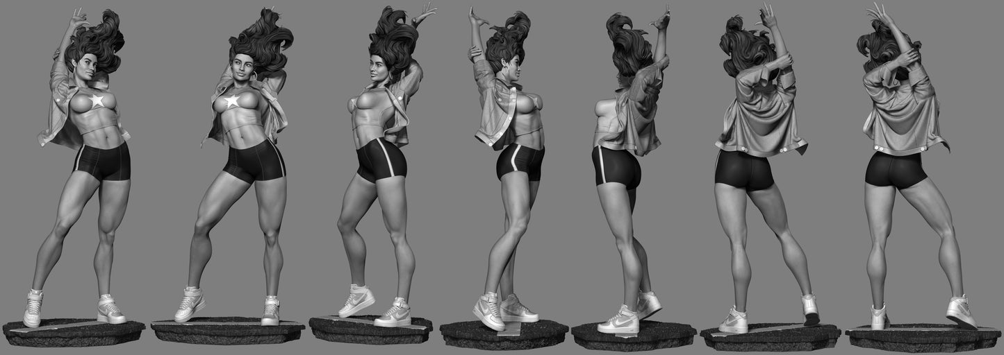 America Chavez 3d Printed Statue Model Kit 4 and 6 scale