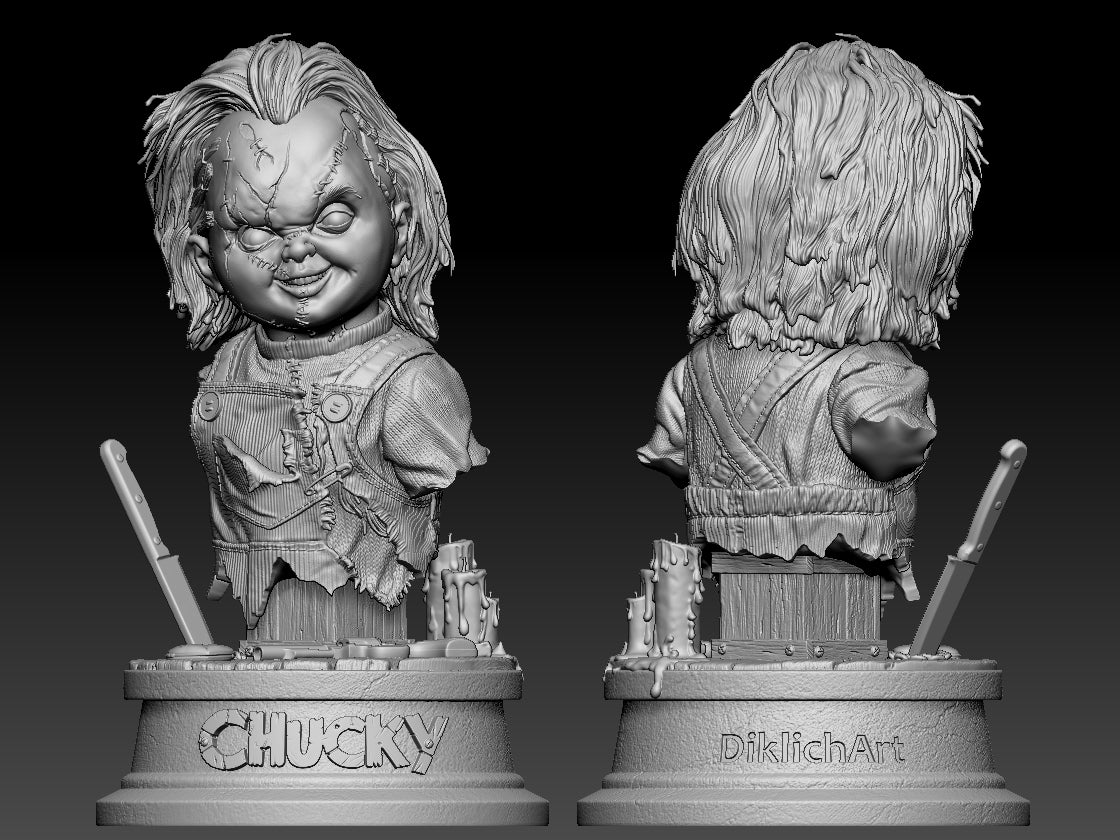 Chucky Bust- 3D Printed Model Bust 160 / 240mm