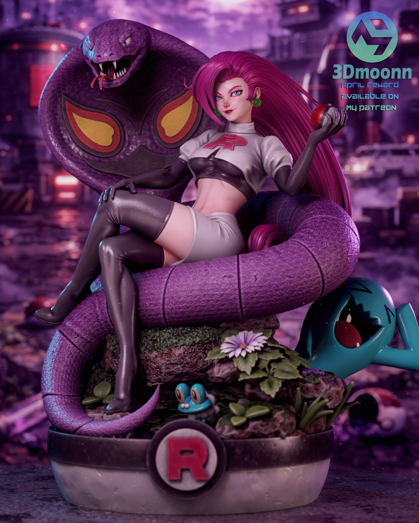 Jessie and Arbok (Pokémon) -3d Printed model kit (Fan Art)