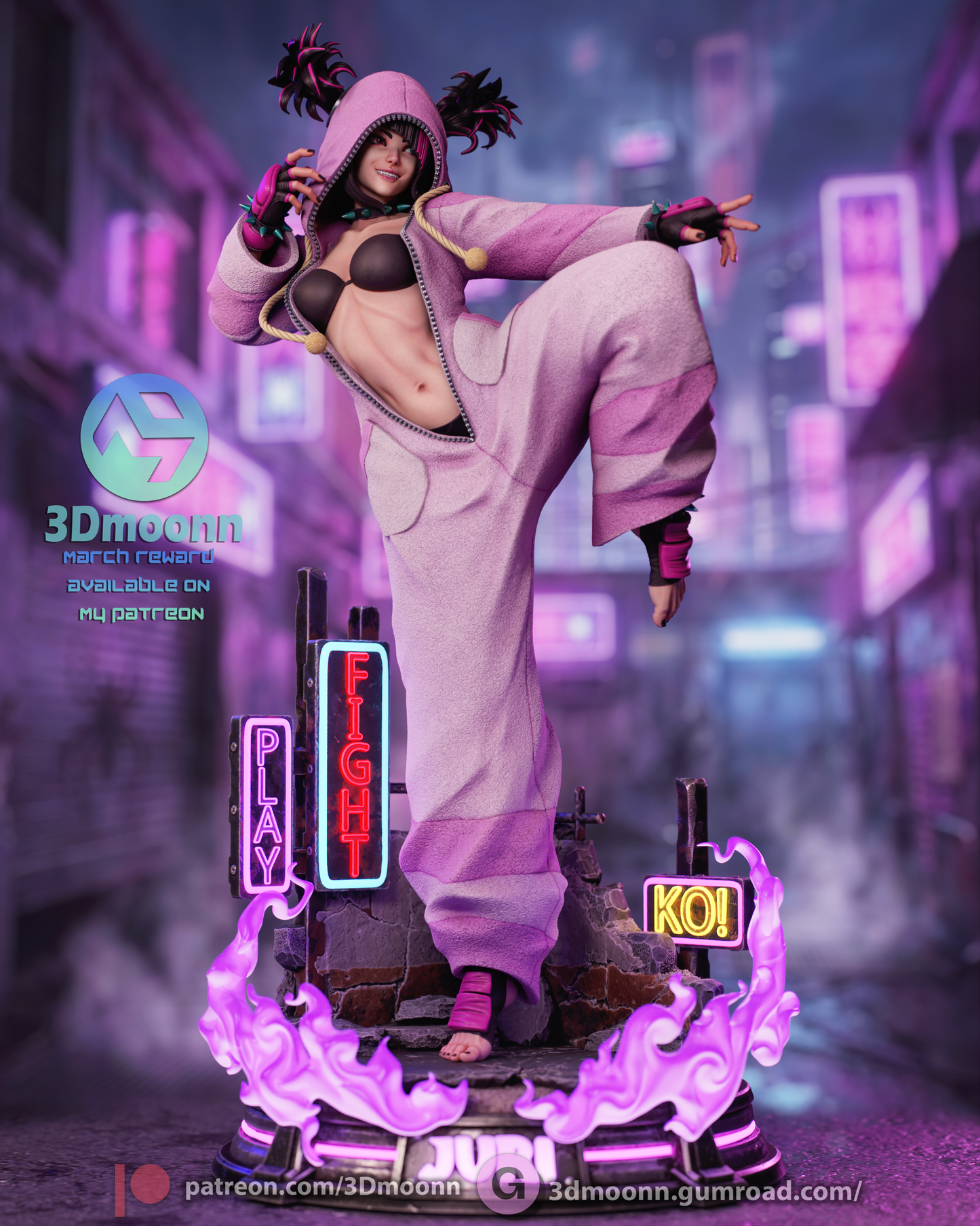 Juni (Street Fighter) -  3D Printed model kit (Fan Art)