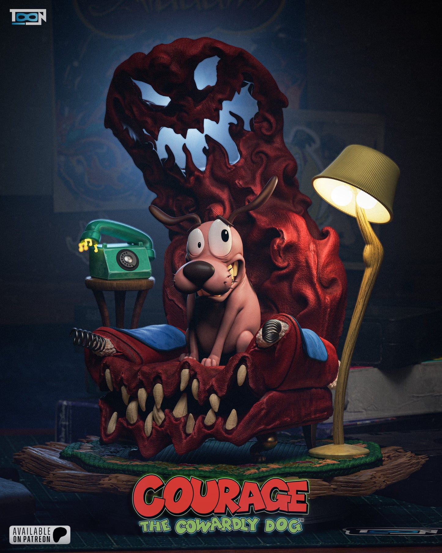 Courage the Cowardly Dog - 3D Printed Model Kit - 6 Scale