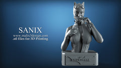 Catwoman Bust - 3D Printed Model - 223mm Height