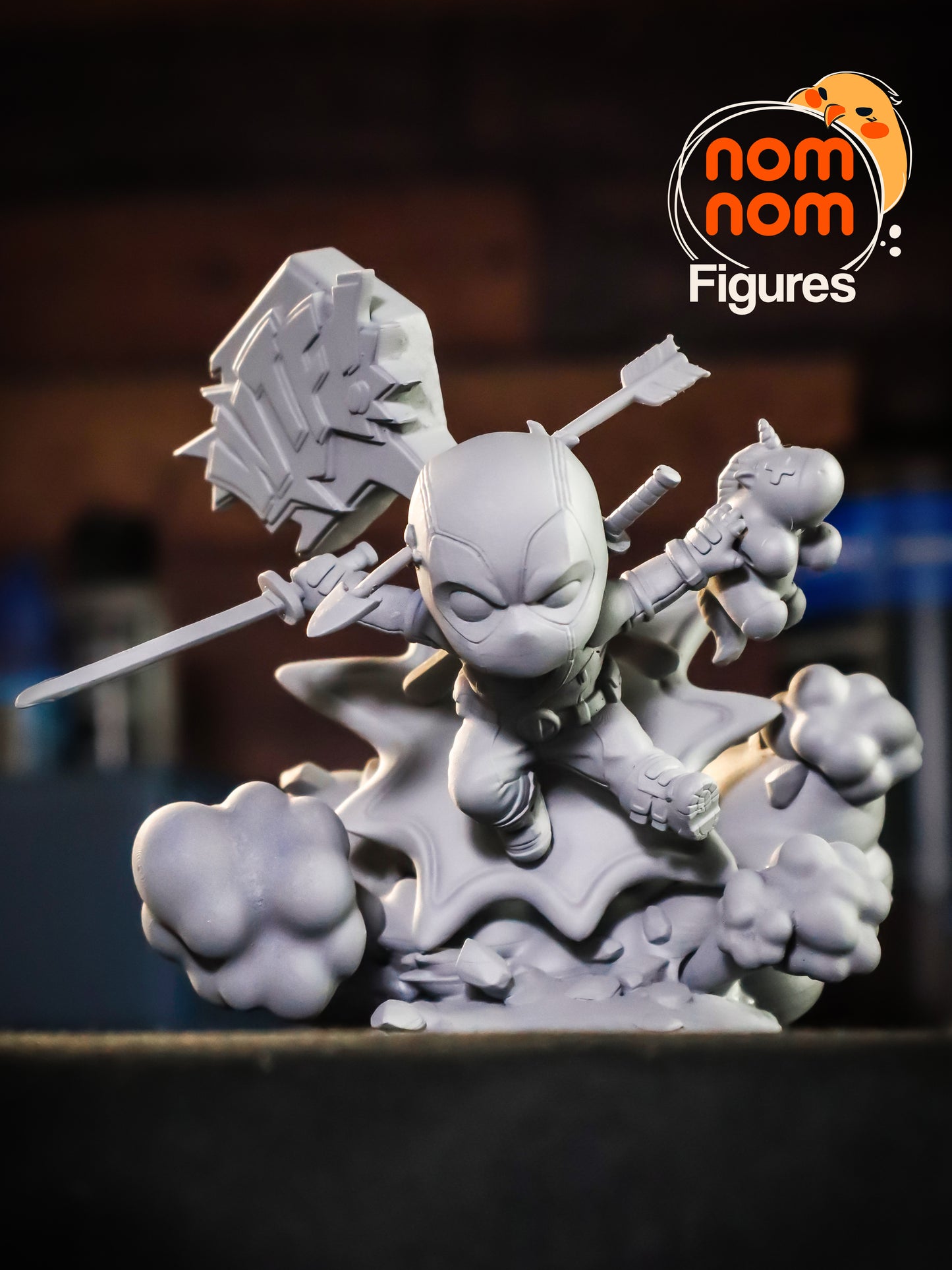 Deadpool (Chibi) - 3D Print - Model Kit - (Nom Nom)