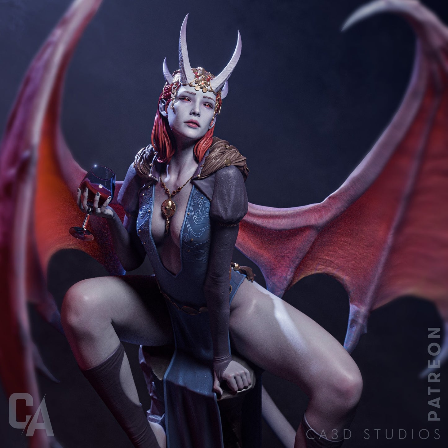 Mizora 3D Printed Statue - Unpainted and Unassembled (CA3D)