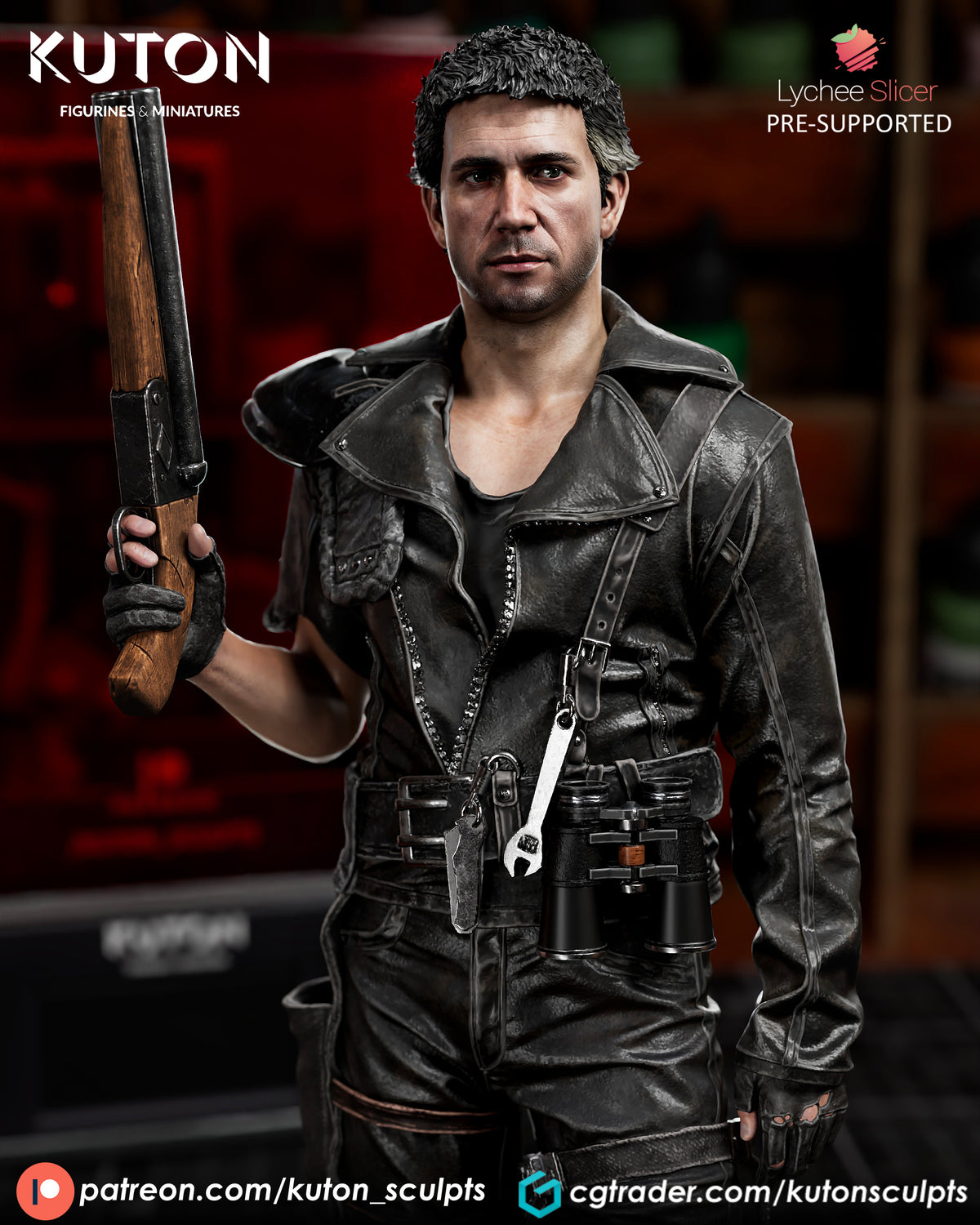 Mad Max Statue / Bust 3d Printed 10 scale