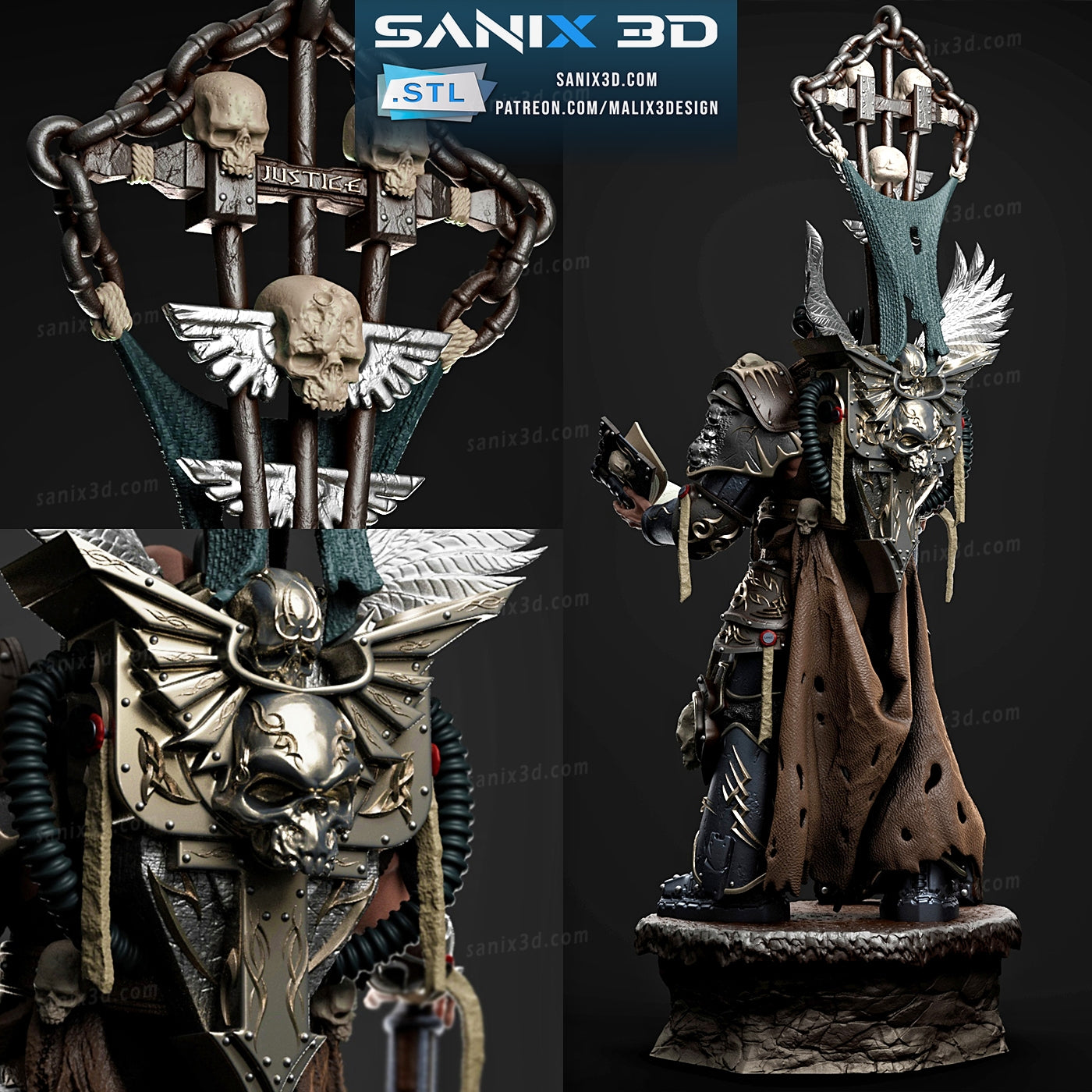 Warmachine Inquisitor (3D Printed) Fan Art - Sanix3D - 1:8 Scale (468mm tall)