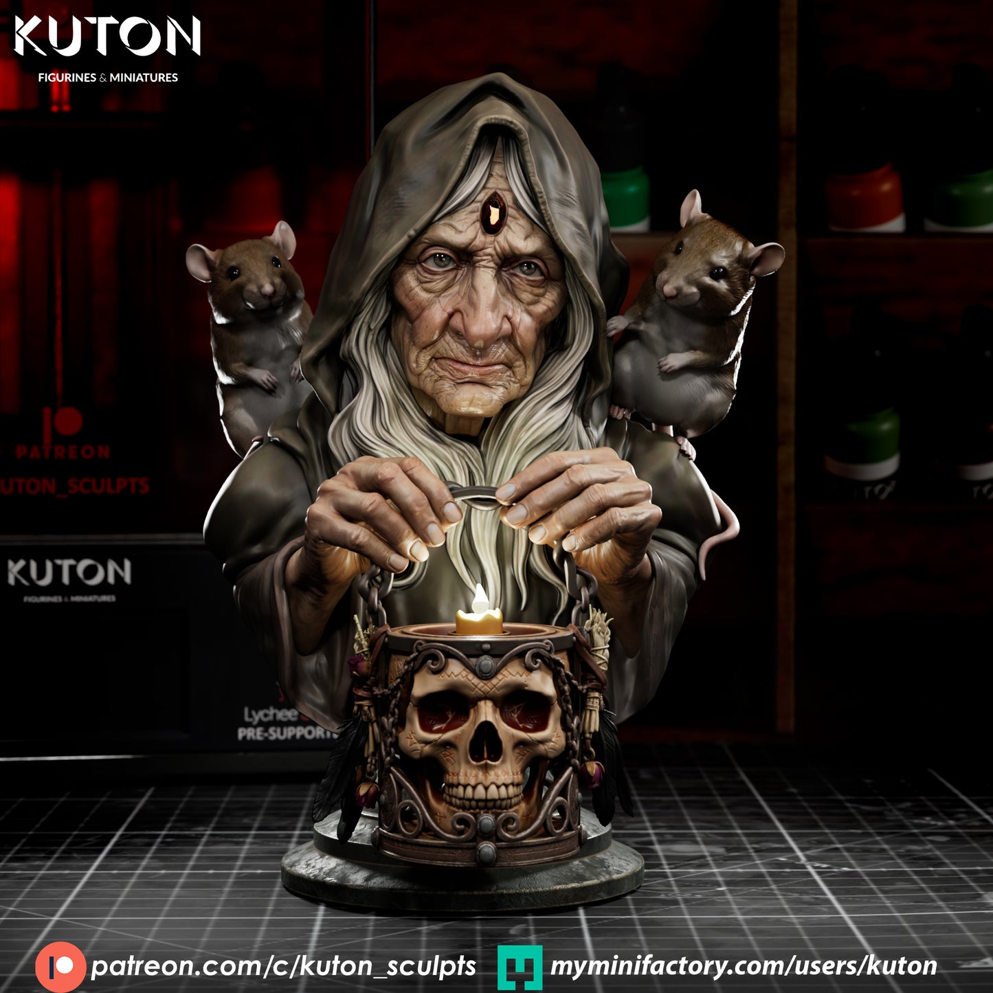 Maria the Witch Bust - 3D Printed Model Kit