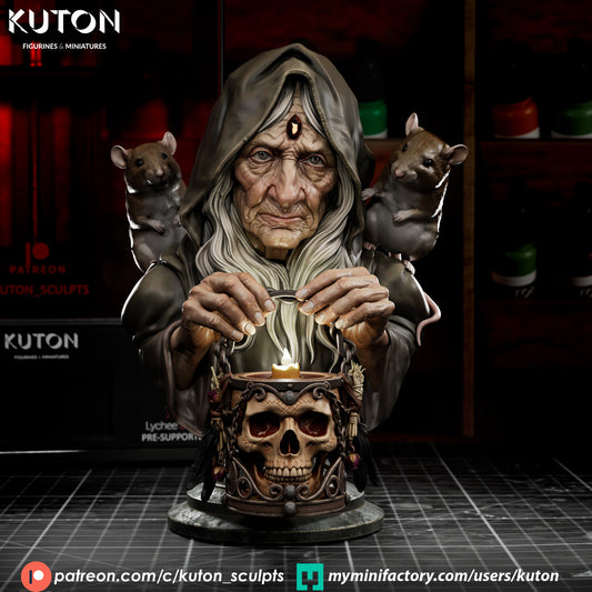 Maria the Witch Bust - 3D Printed Model Kit