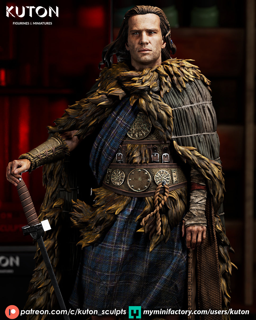 Connor MacLeod (Highlander) - 3D Printed Model Kit - 1:10 Scale