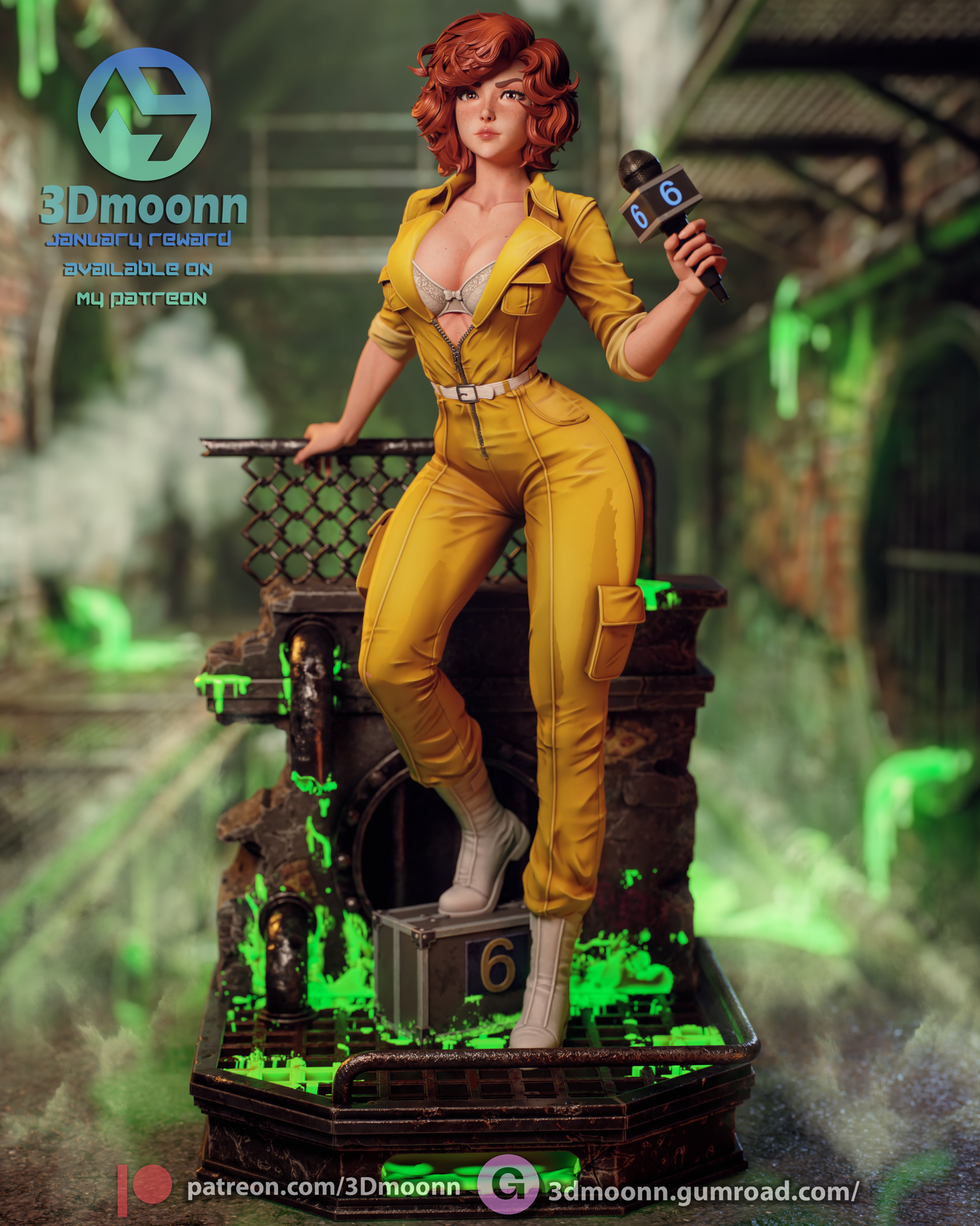 April O'Neil (TMNT) - 3d Printed 1:6 model kit (Fan Art)