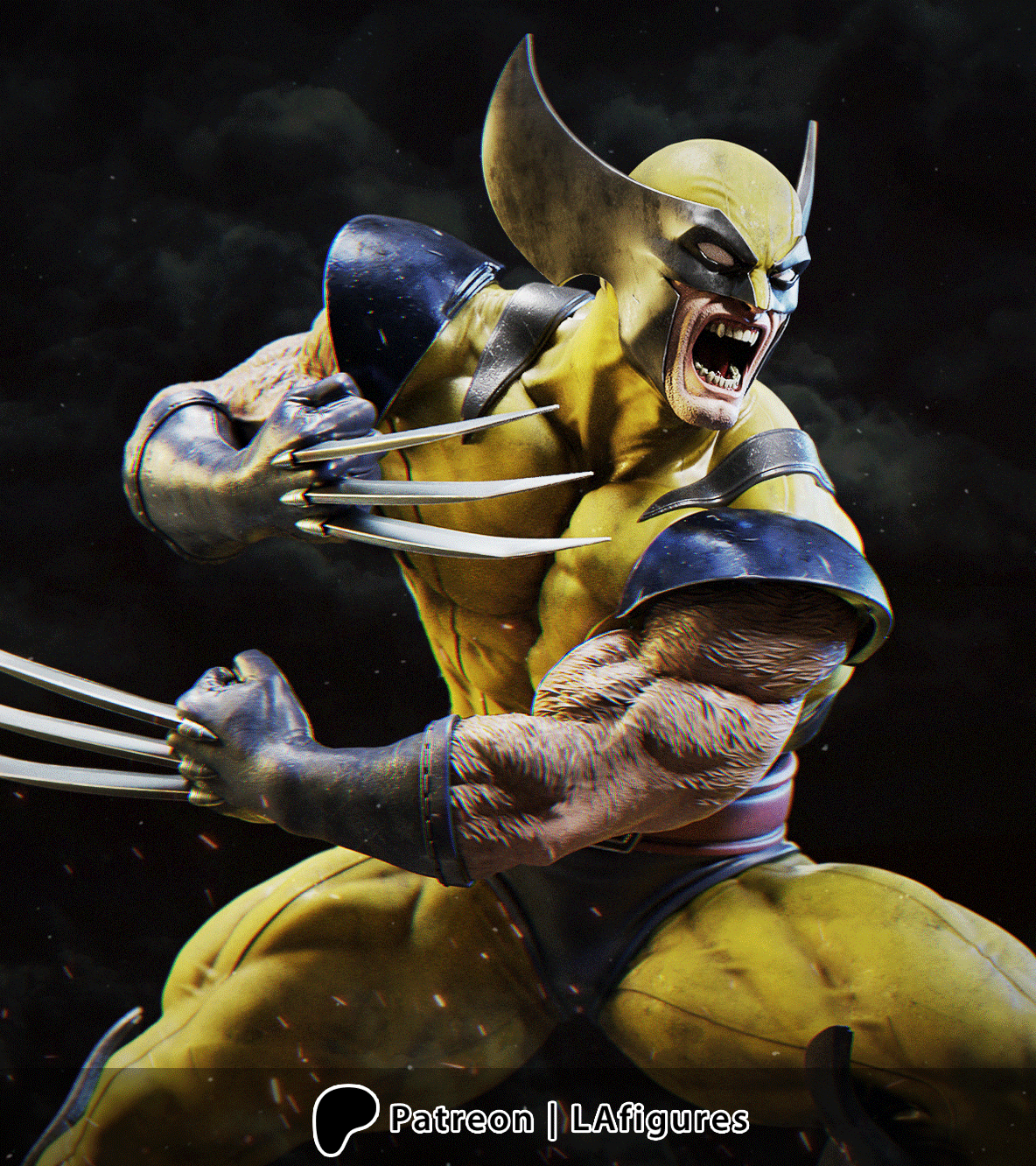 Wolverine (X-Men) Statue - Fan Art 10 scale 3D Print Kit (LA Figures)