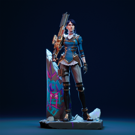 Caitlyn - Arcane - 3D Printed Model Statue 9 Scale and 6 Scale