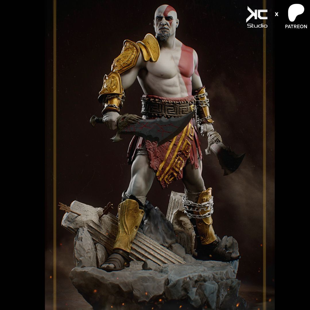 Kratos God Of War 3 - 3d printed model Statue 10 Scale & 6 Scale