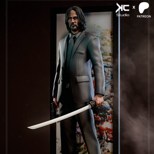 John Wick - 3D Print Model Kit - 1:10 or 1:6 Scale - Fan Art