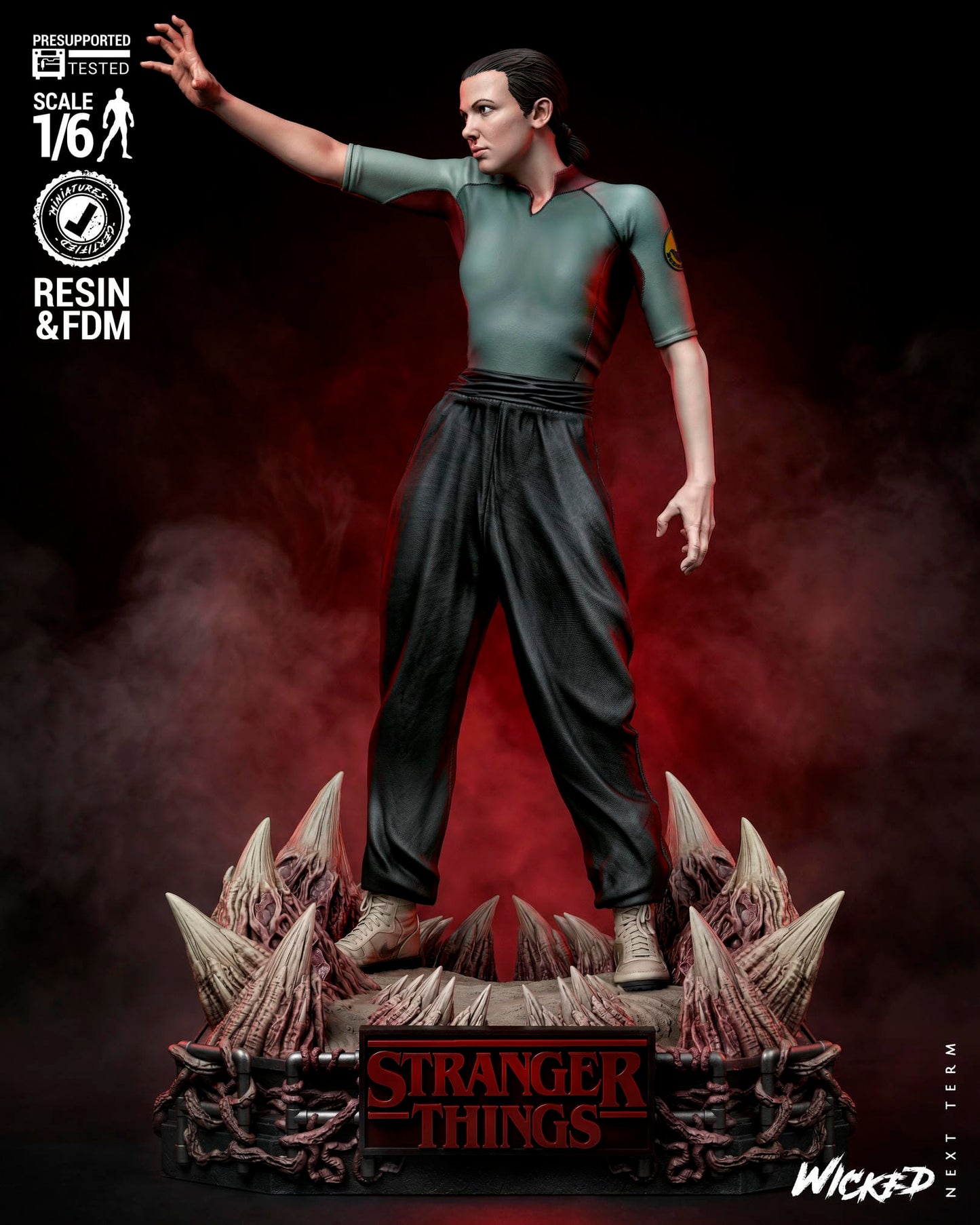 Eleven (Stranger Things) Sculpt - 1:6 and 1:12 scale 3d Printed Model Kit - Fan Art