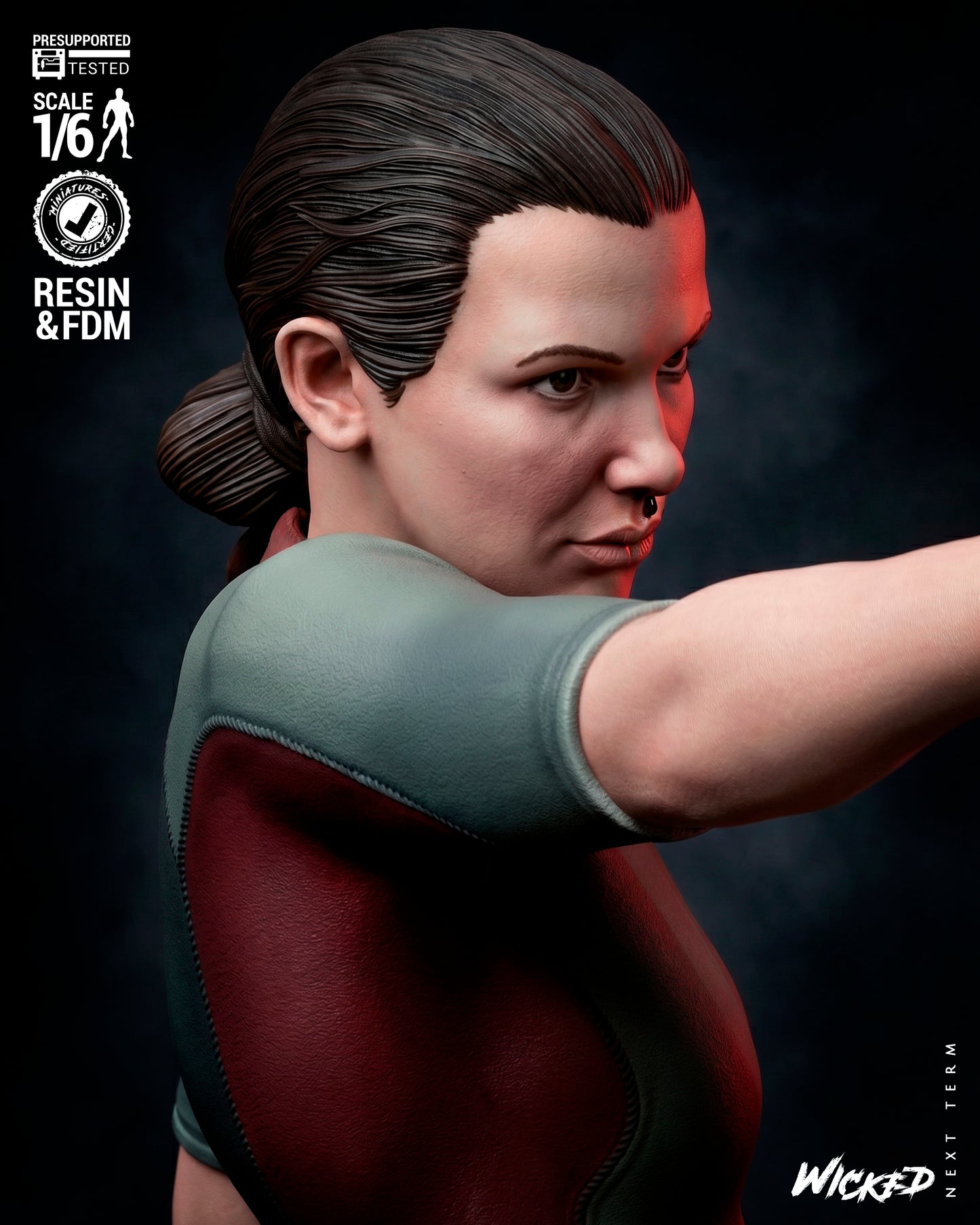 Eleven (Stranger Things) Sculpt - 1:6 and 1:12 scale 3d Printed Model Kit - Fan Art