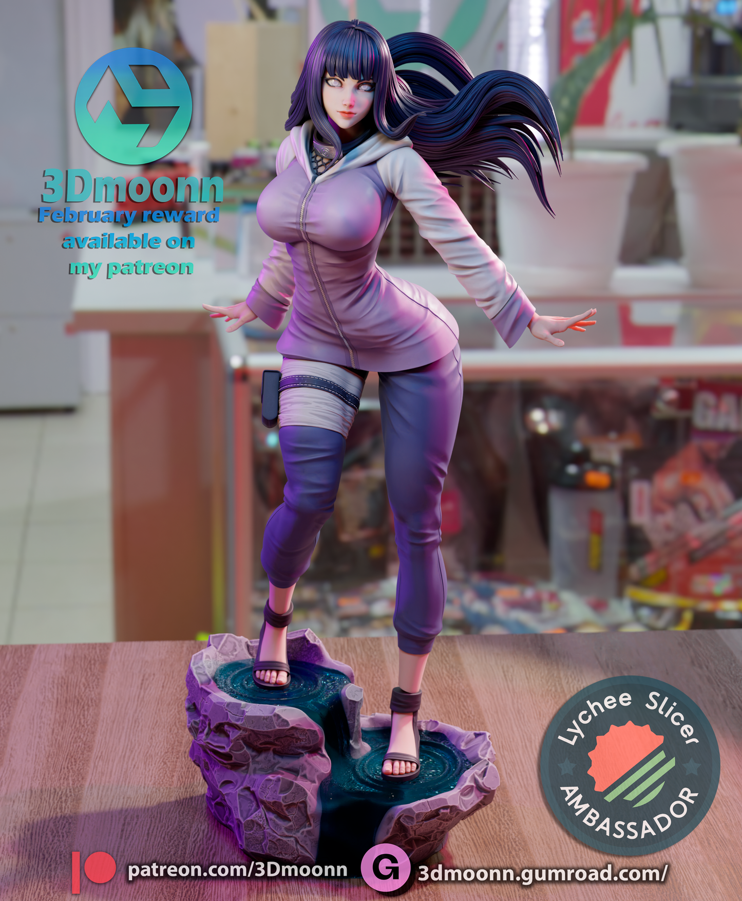 Hinata Hyuga (Naruto) - 3d Printed 1:6 model kit (Fan Art)
