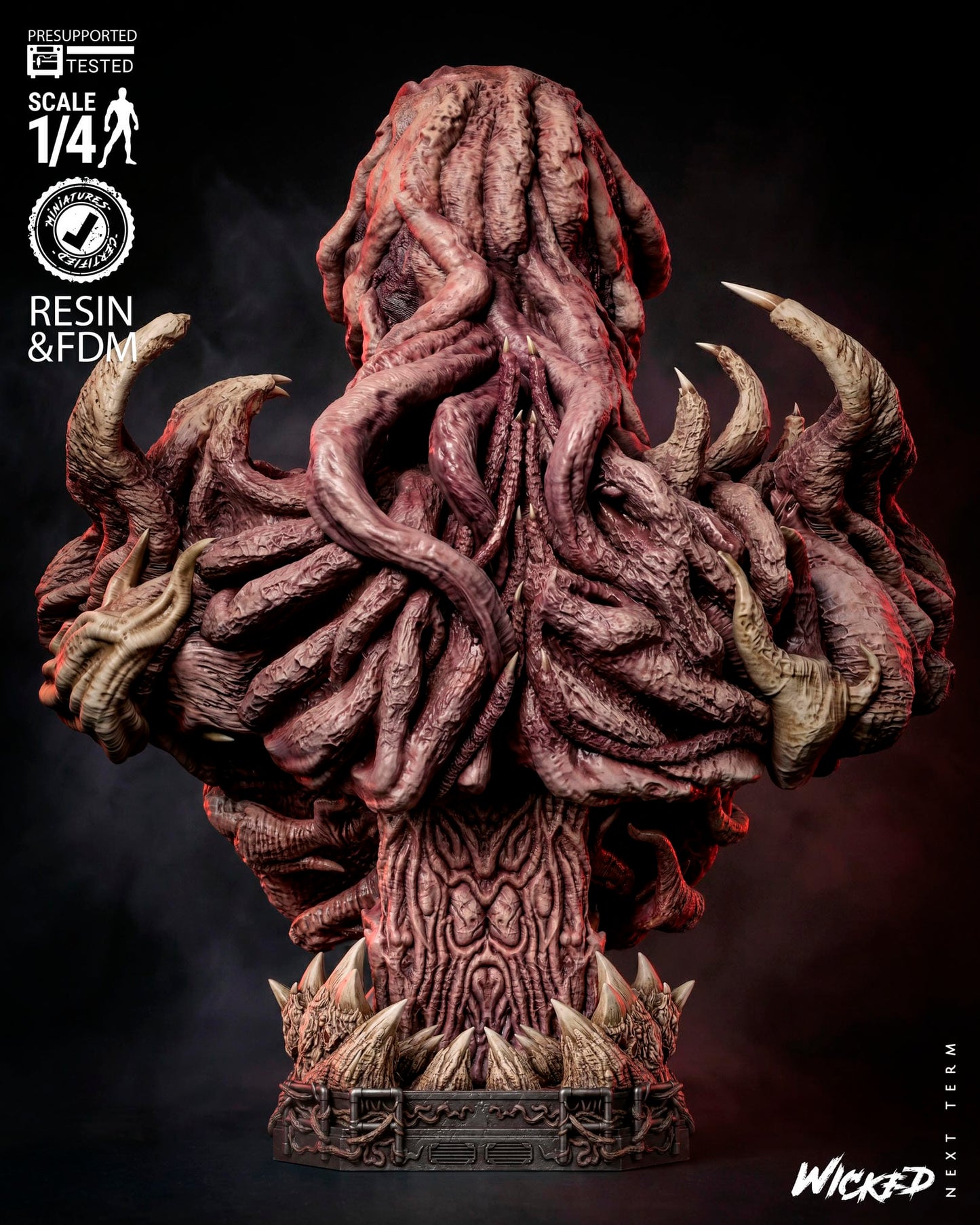 Vecna (Stranger Things) Bust- 1:4 and 1:8 scale 3d Printed Model Kit - Fan Art