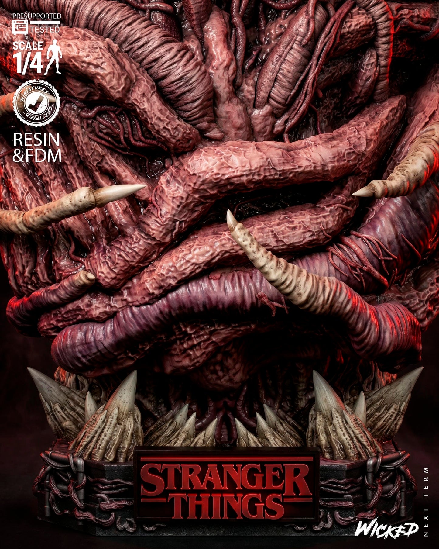 Vecna (Stranger Things) Bust- 1:4 and 1:8 scale 3d Printed Model Kit - Fan Art