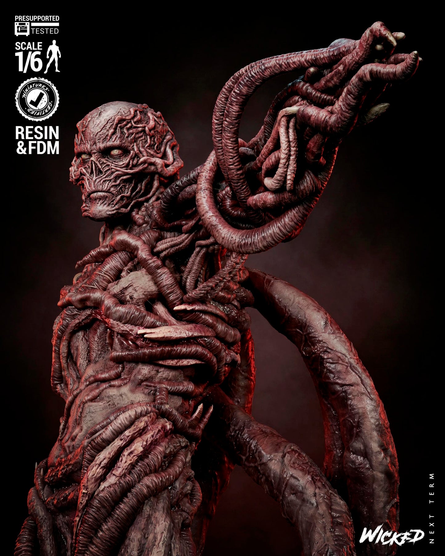 Vecna (Stranger Things) Sculpt - 1:6 and 1:12 scale 3d Printed Model Kit - Fan Art