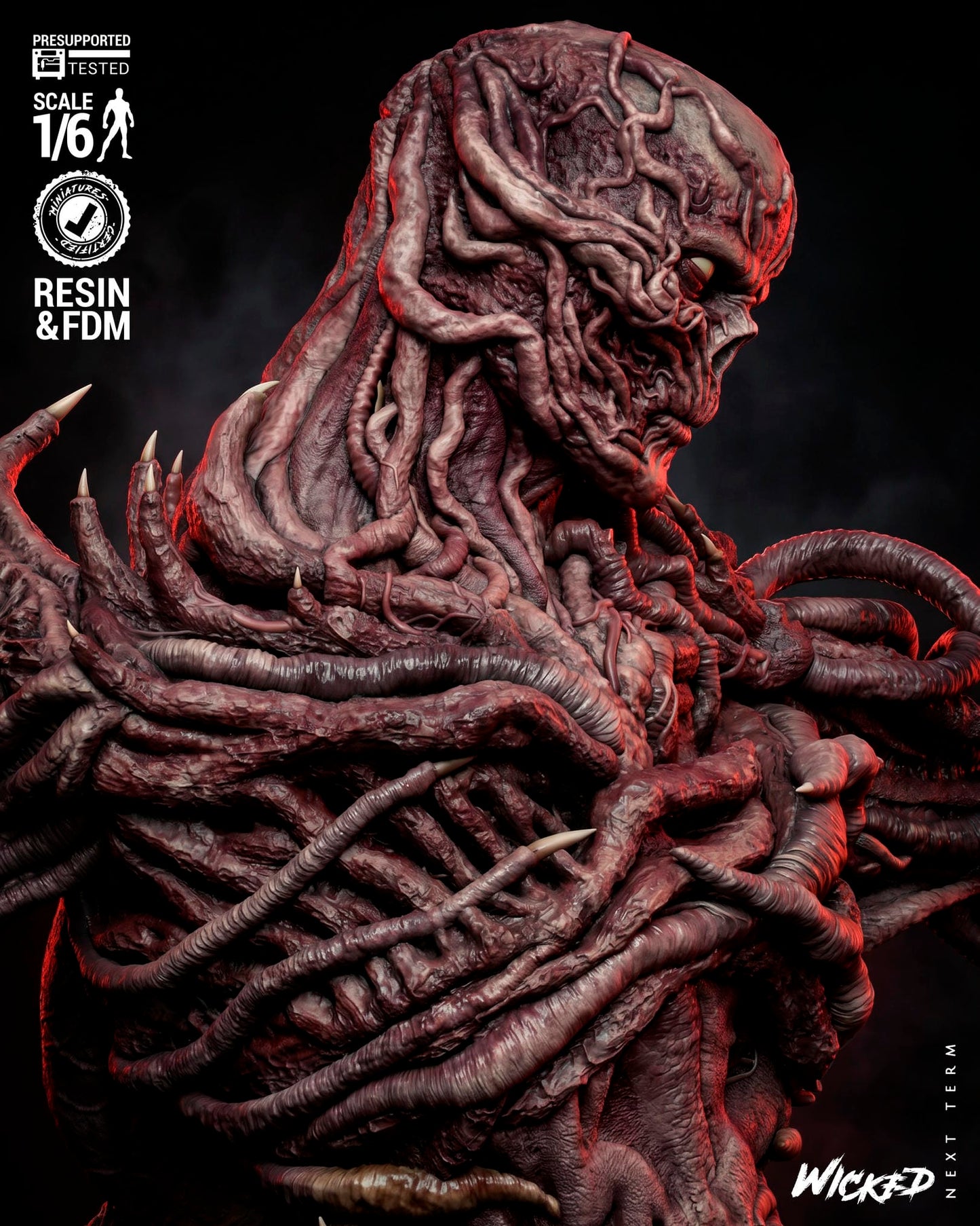 Vecna (Stranger Things) Sculpt - 1:6 and 1:12 scale 3d Printed Model Kit - Fan Art