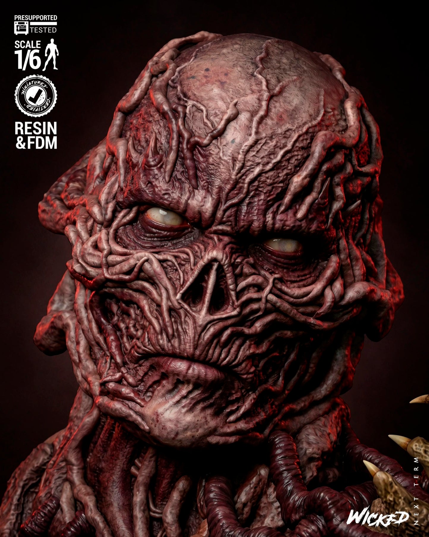 Vecna (Stranger Things) Sculpt - 1:6 and 1:12 scale 3d Printed Model Kit - Fan Art