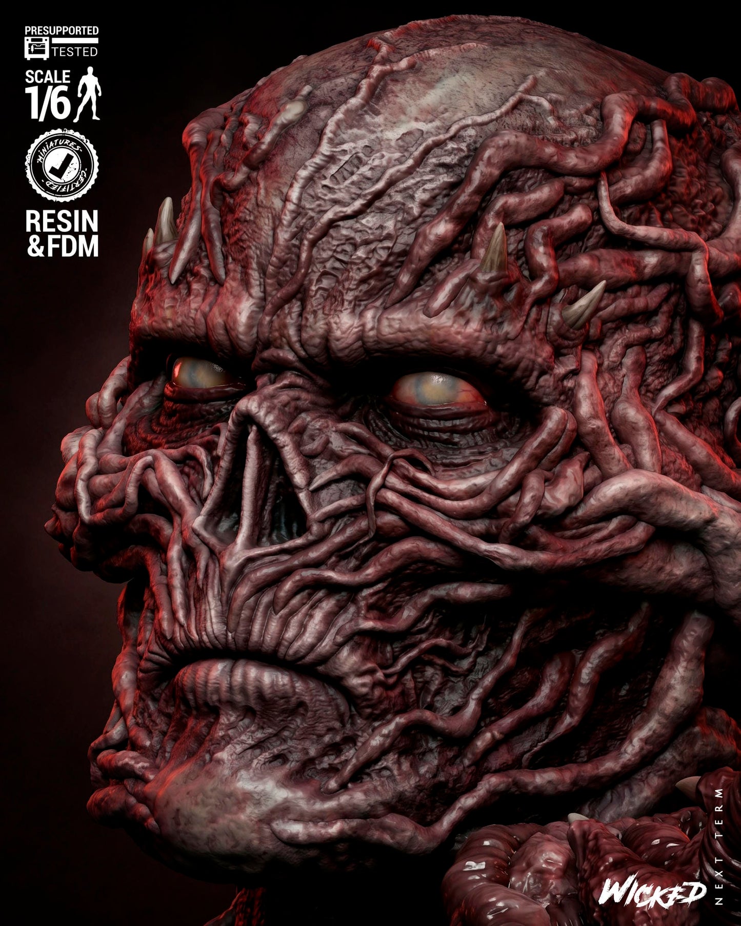 Vecna (Stranger Things) Sculpt - 1:6 and 1:12 scale 3d Printed Model Kit - Fan Art