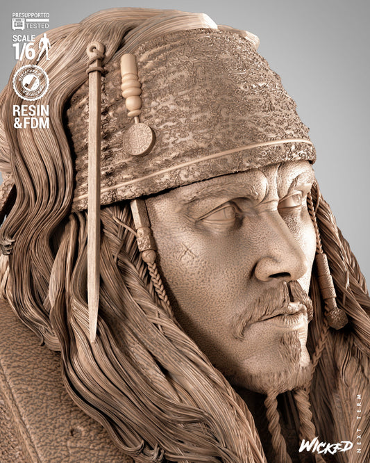 Jack Sparrow (Pirates of Caribbean) - Sculpt - 3d Printed Model Kit