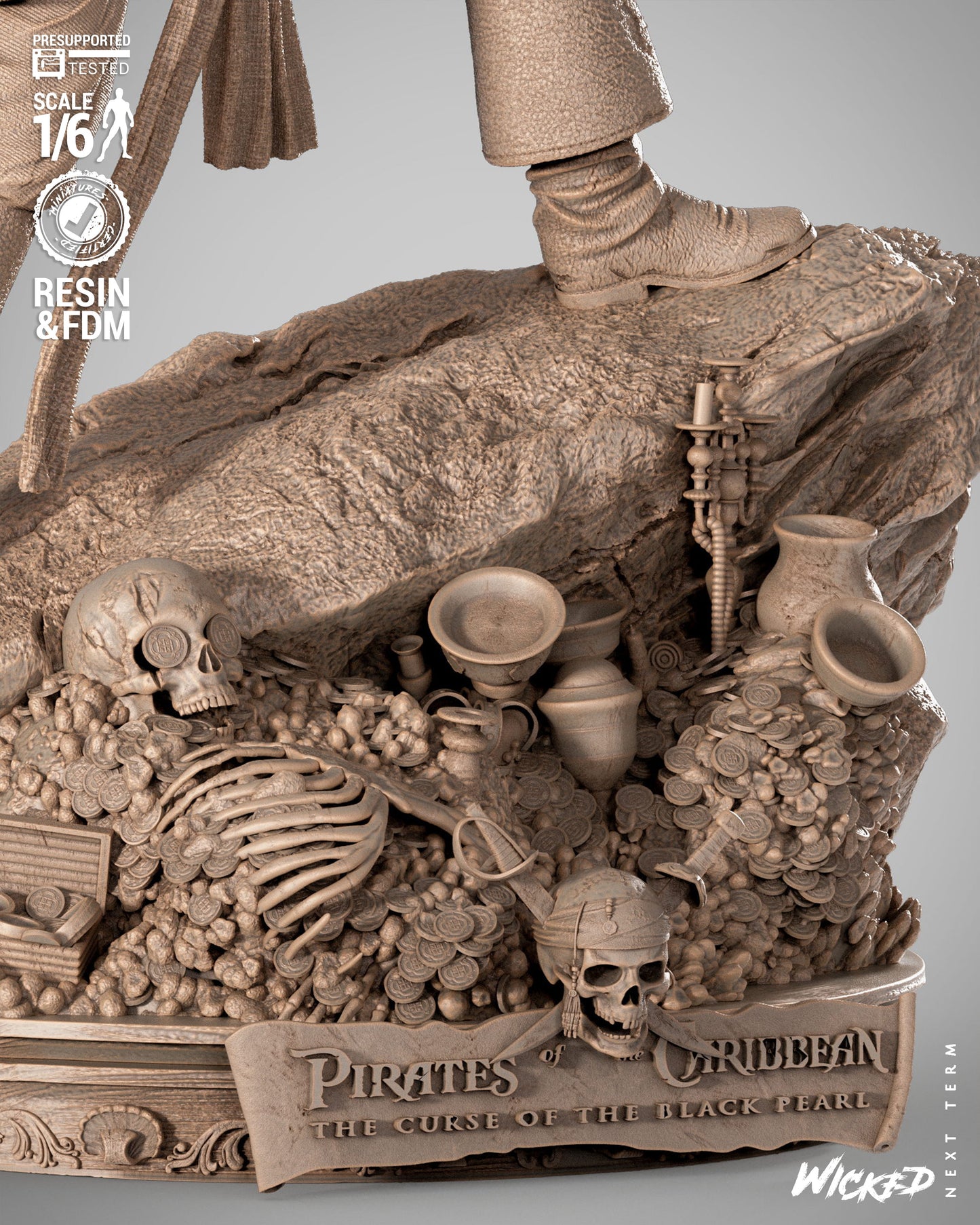 Jack Sparrow (Pirates of Caribbean) - Sculpt - 3d Printed Model Kit