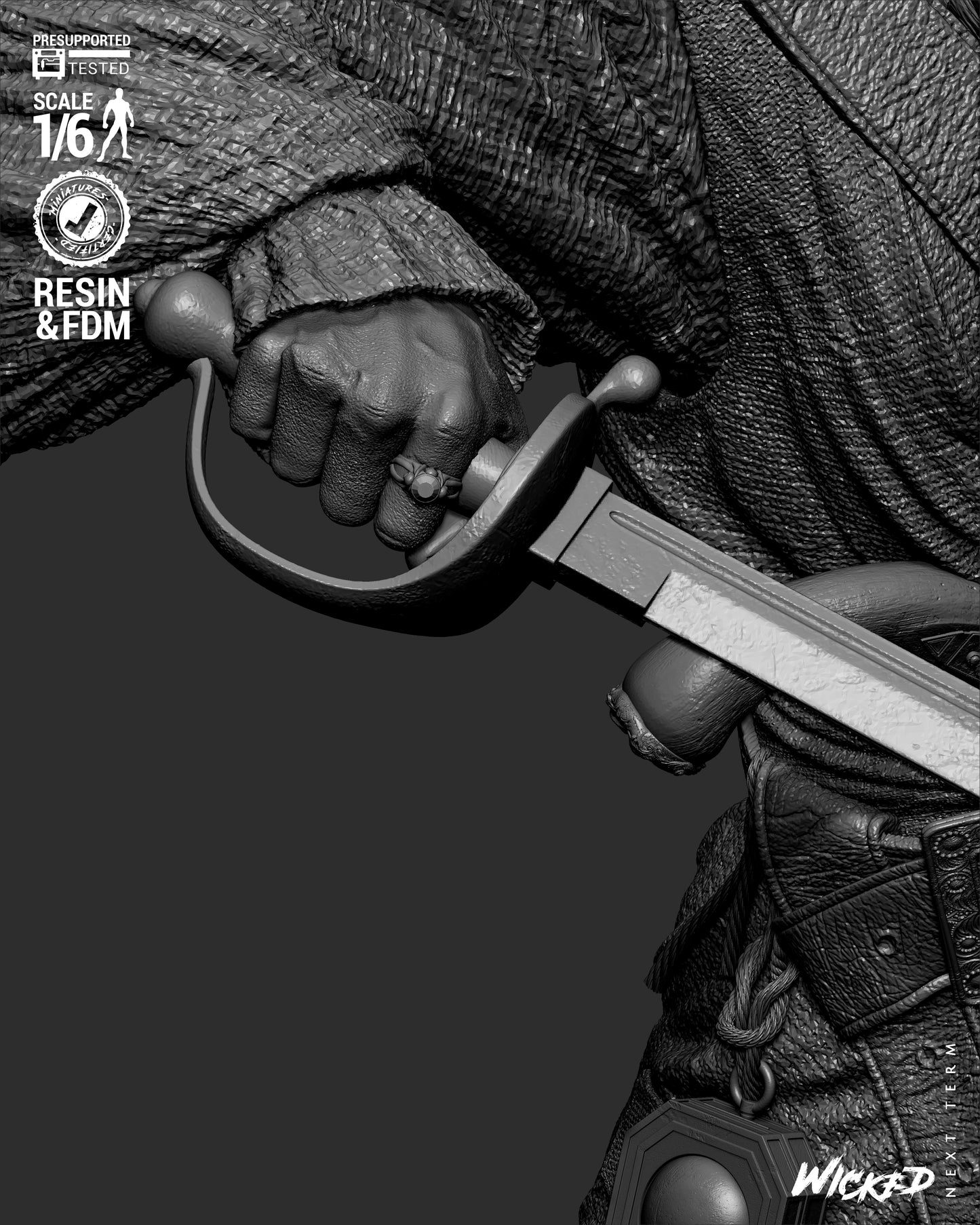 Jack Sparrow (Pirates of Caribbean) - Sculpt - 3d Printed Model Kit
