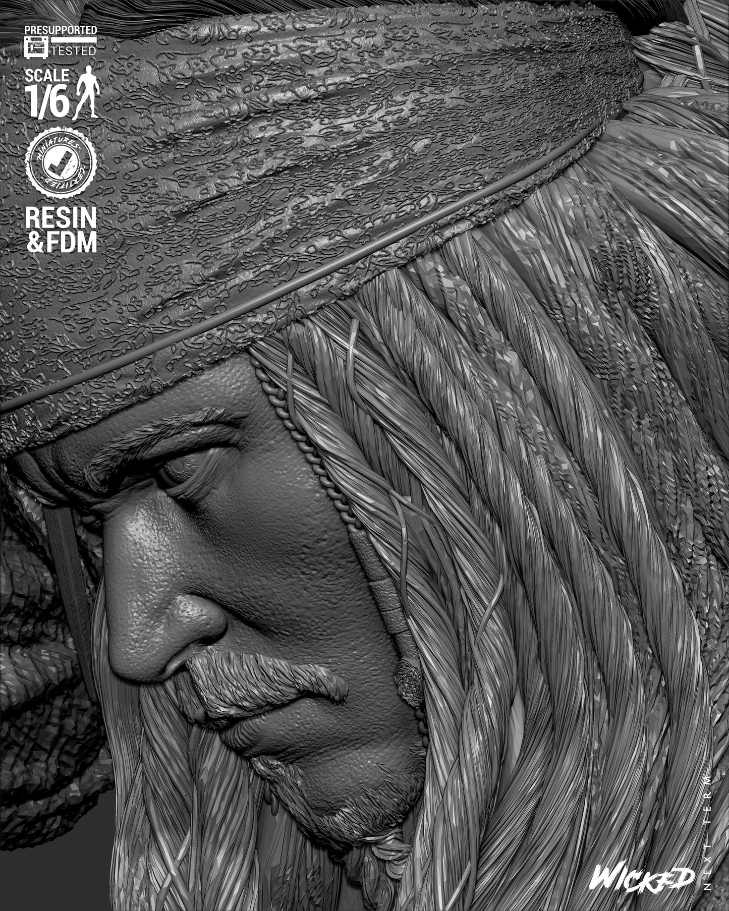 Jack Sparrow (Pirates of Caribbean) - Sculpt - 3d Printed Model Kit