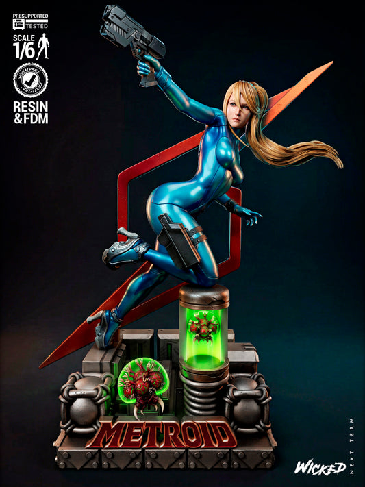 Samus (Metroid) Sculpt - 1:6 and 1:12 scale 3d Printed Model Kit - Fan Art