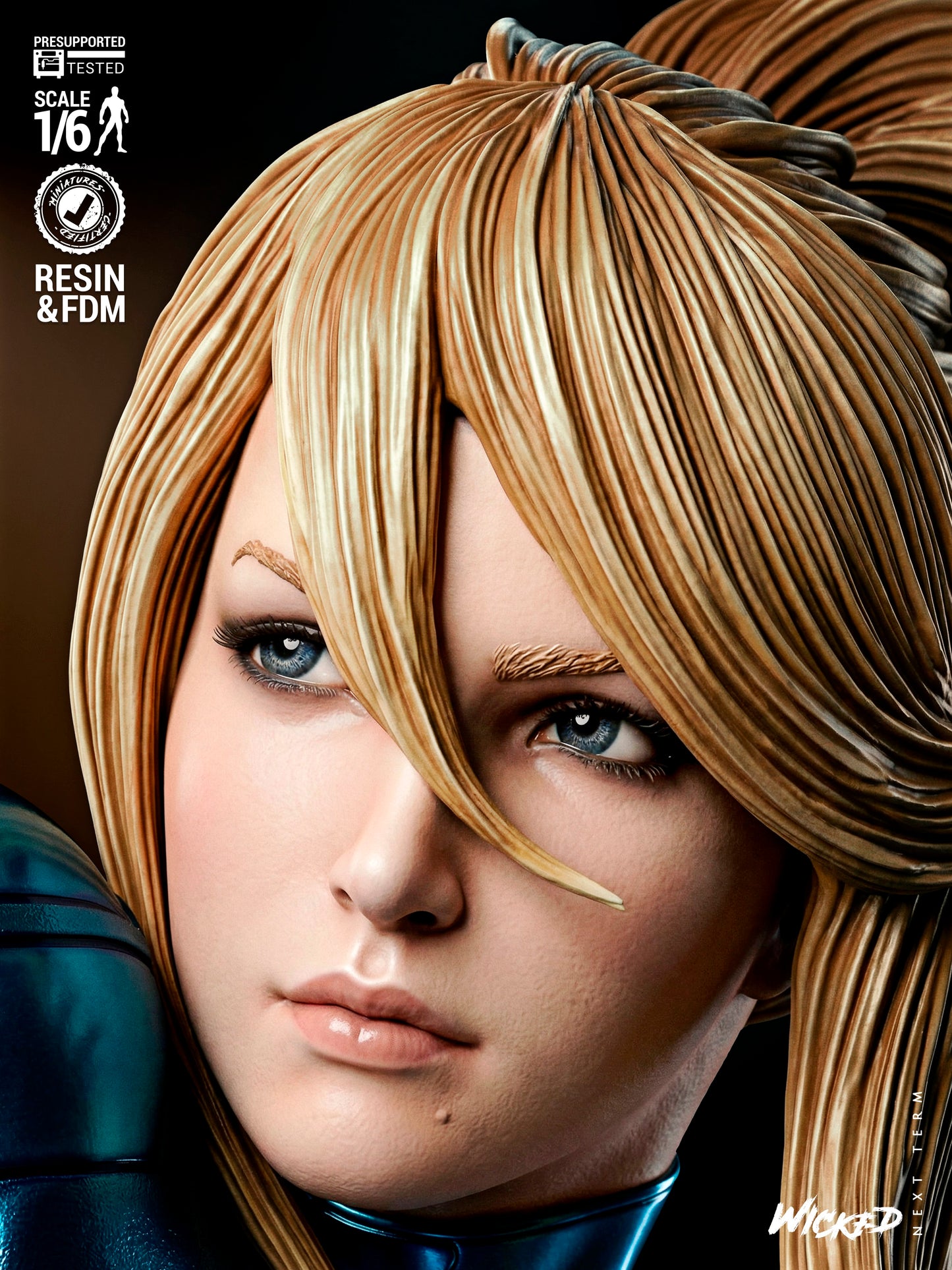 Samus (Metroid) Sculpt - 1:6 and 1:12 scale 3d Printed Model Kit - Fan Art