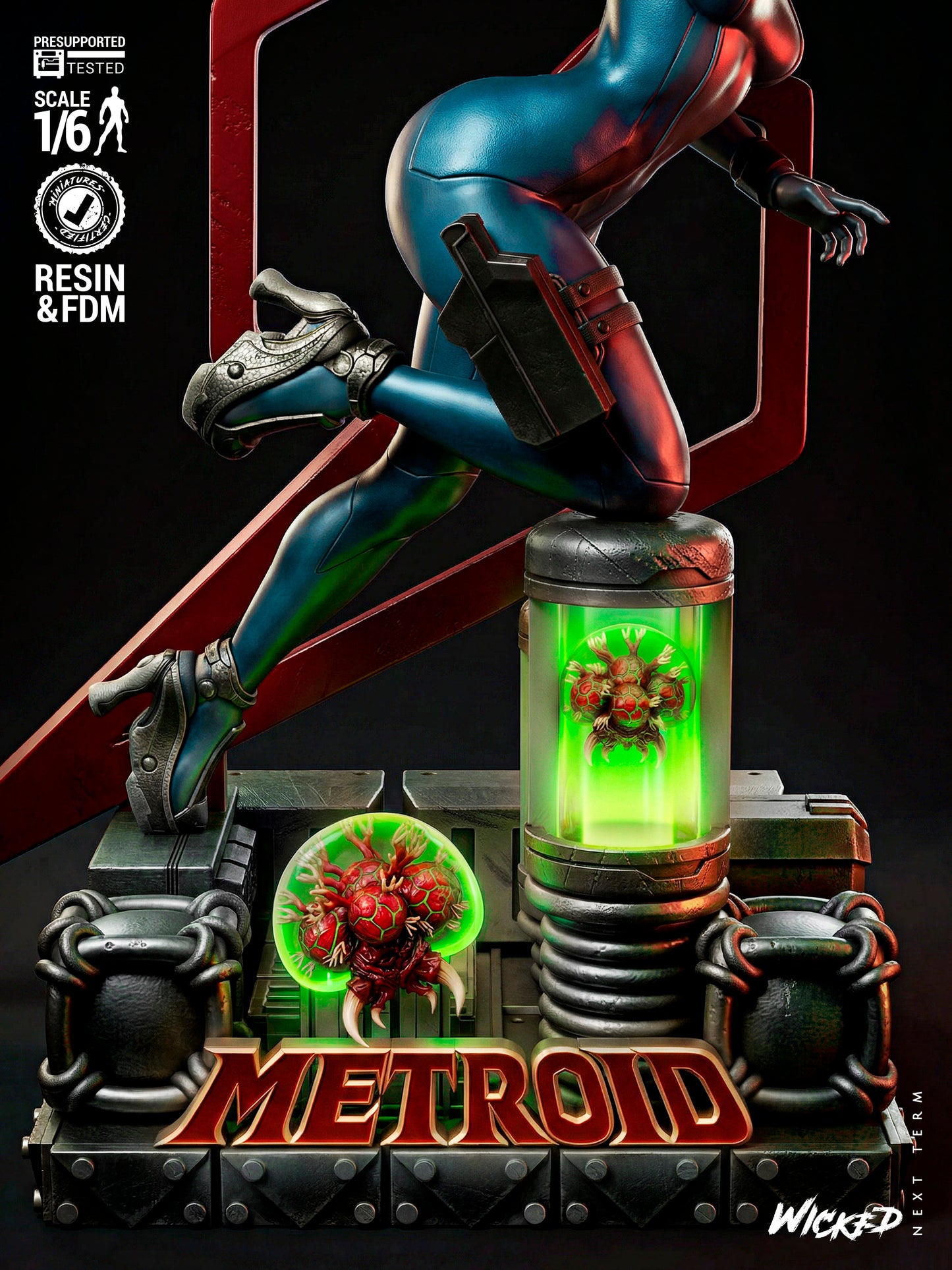 Samus (Metroid) Sculpt - 1:6 and 1:12 scale 3d Printed Model Kit - Fan Art