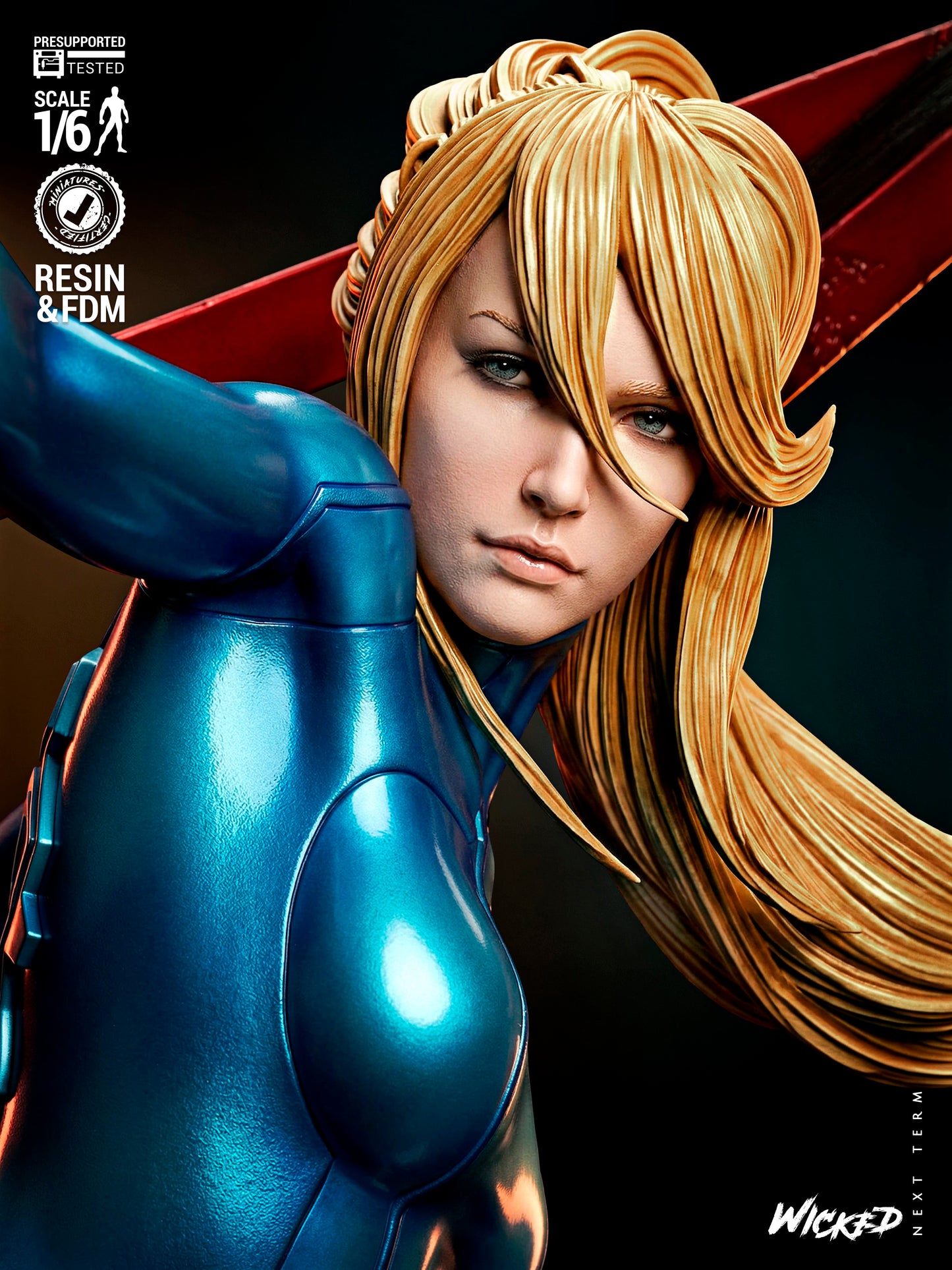Samus (Metroid) Sculpt - 1:6 and 1:12 scale 3d Printed Model Kit - Fan Art