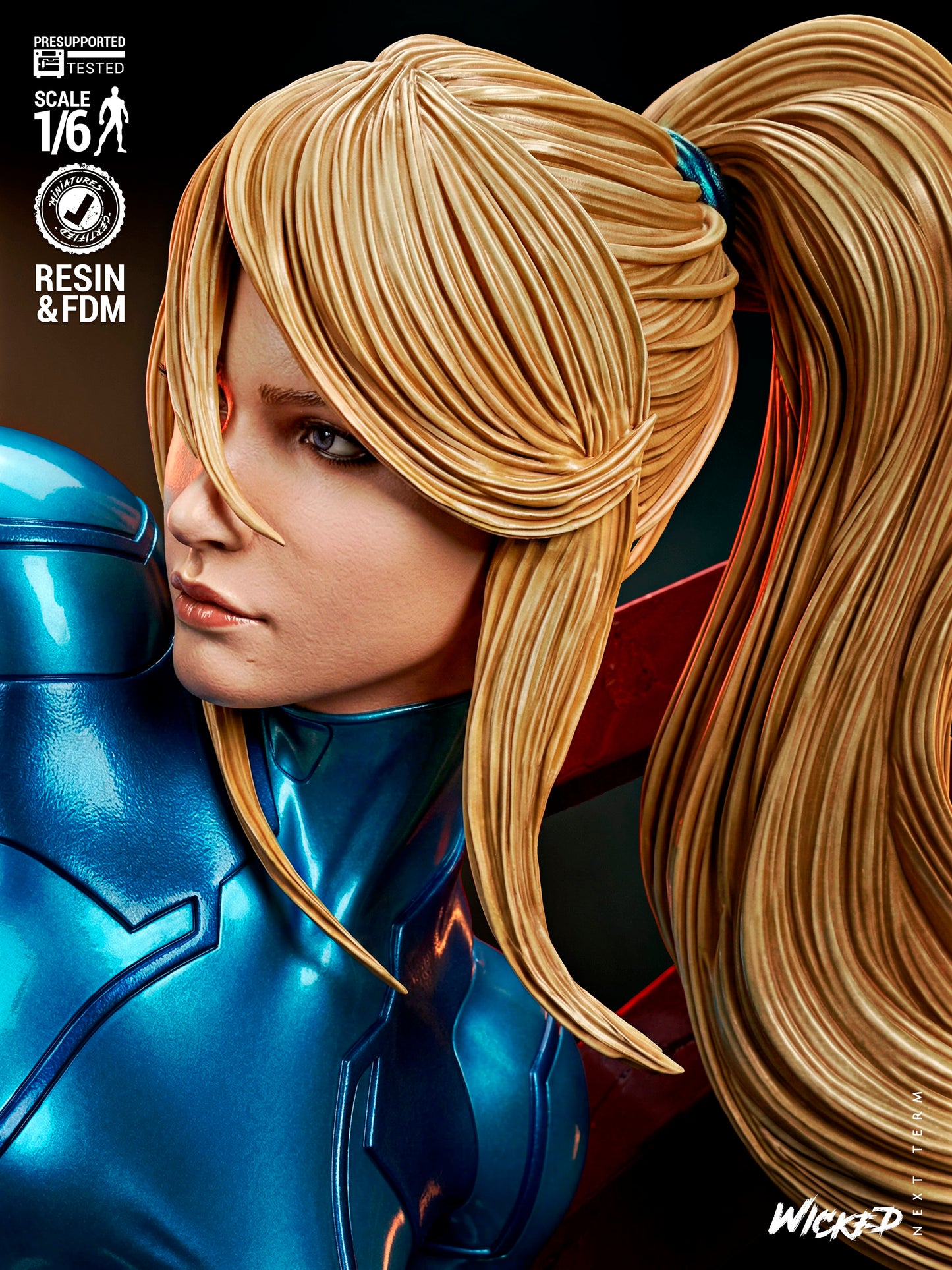 Samus (Metroid) Sculpt - 1:6 and 1:12 scale 3d Printed Model Kit - Fan Art