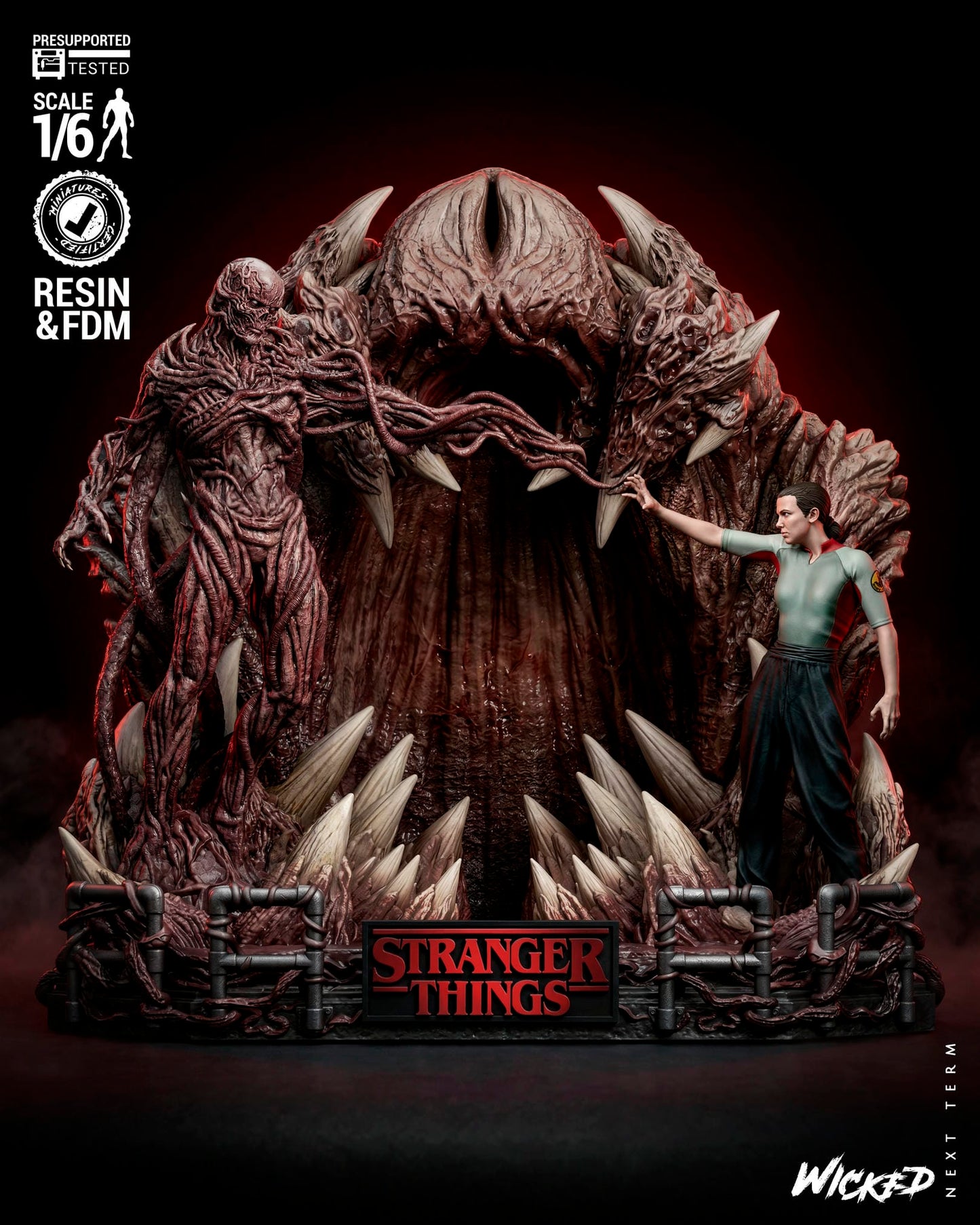 Stranger Things (Diorama)- 1:12 scale 3d Printed Model Kit - Fan Art