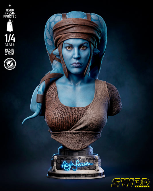 Aayla Secura Bust (Star Wars) - 1:8 or 1:4 Scale  3D printed model kit (Fan Art)