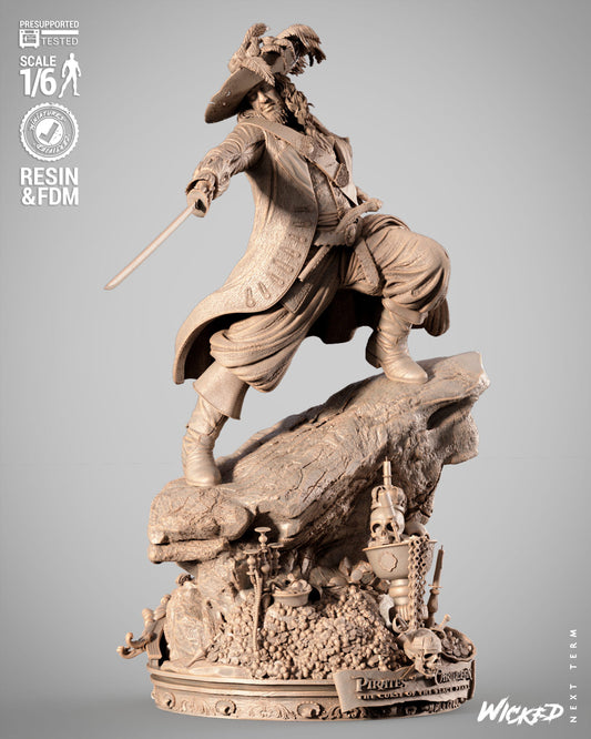 Hector Barbossa (Pirates of Caribbean) - Sculpt - 3d Printed Model Kit
