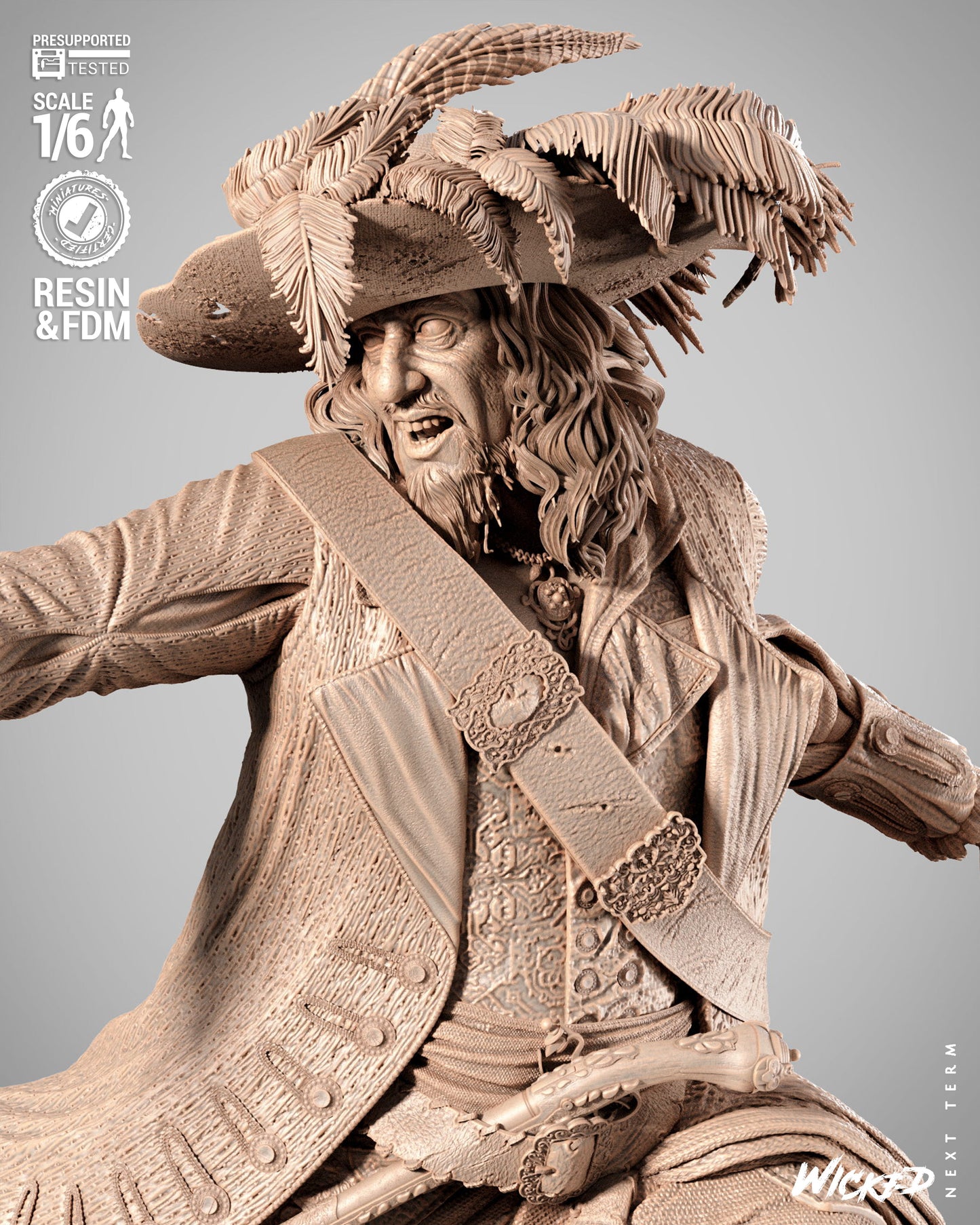 Hector Barbossa (Pirates of Caribbean) - Sculpt - 3d Printed Model Kit