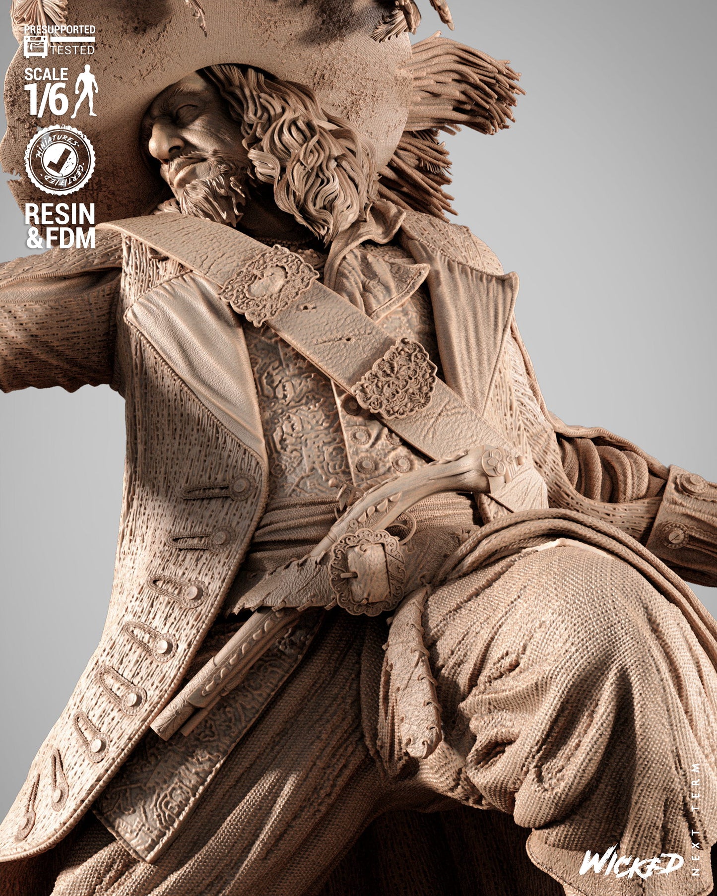 Hector Barbossa (Pirates of Caribbean) - Sculpt - 3d Printed Model Kit