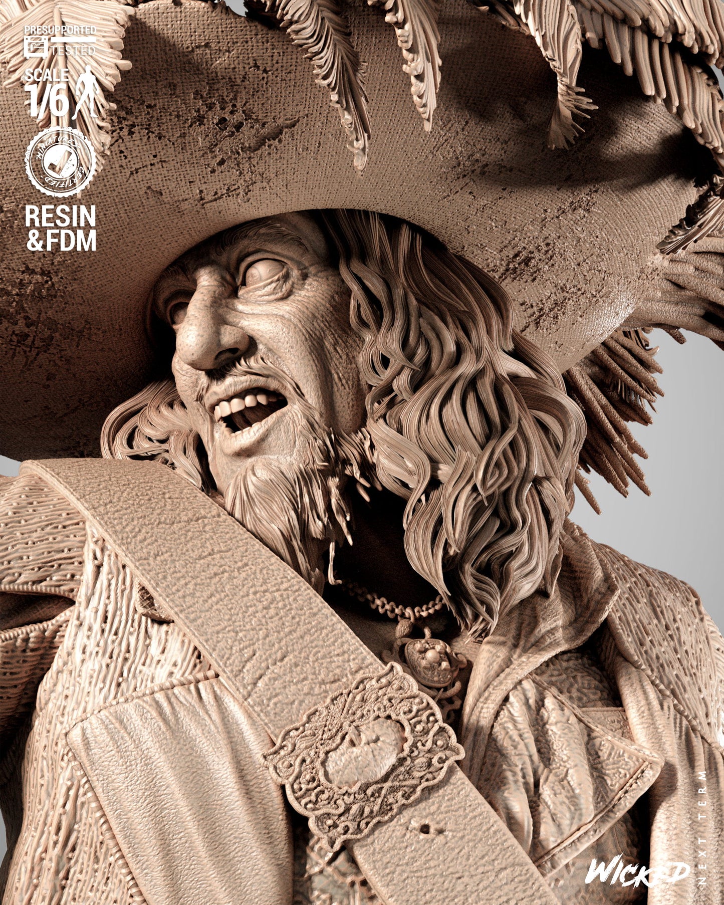 Hector Barbossa (Pirates of Caribbean) - Sculpt - 3d Printed Model Kit