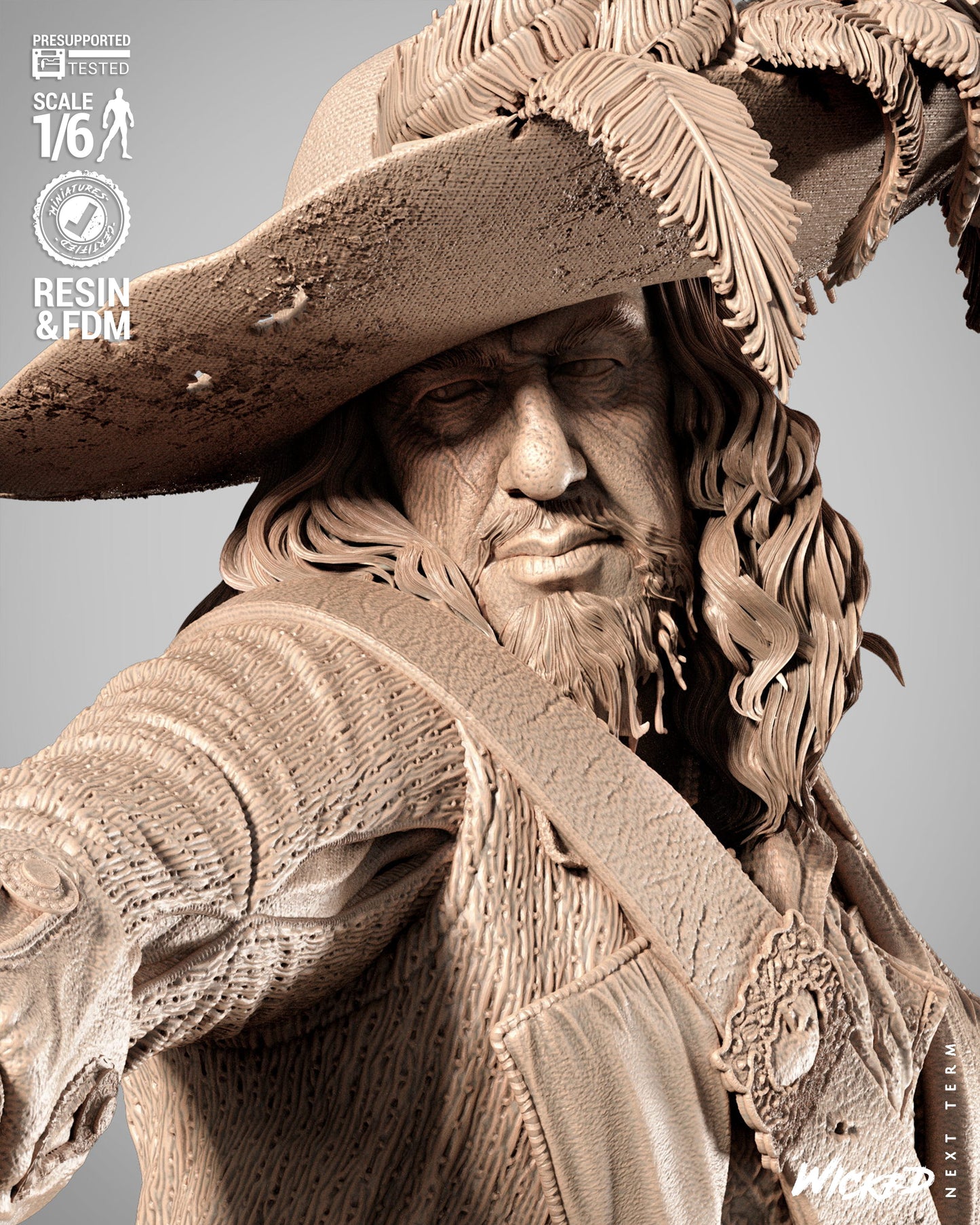 Hector Barbossa (Pirates of Caribbean) - Sculpt - 3d Printed Model Kit
