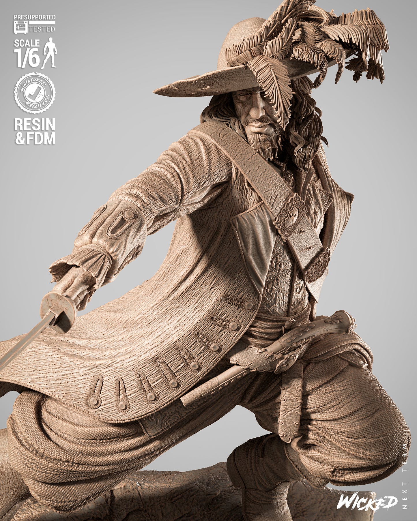 Hector Barbossa (Pirates of Caribbean) - Sculpt - 3d Printed Model Kit