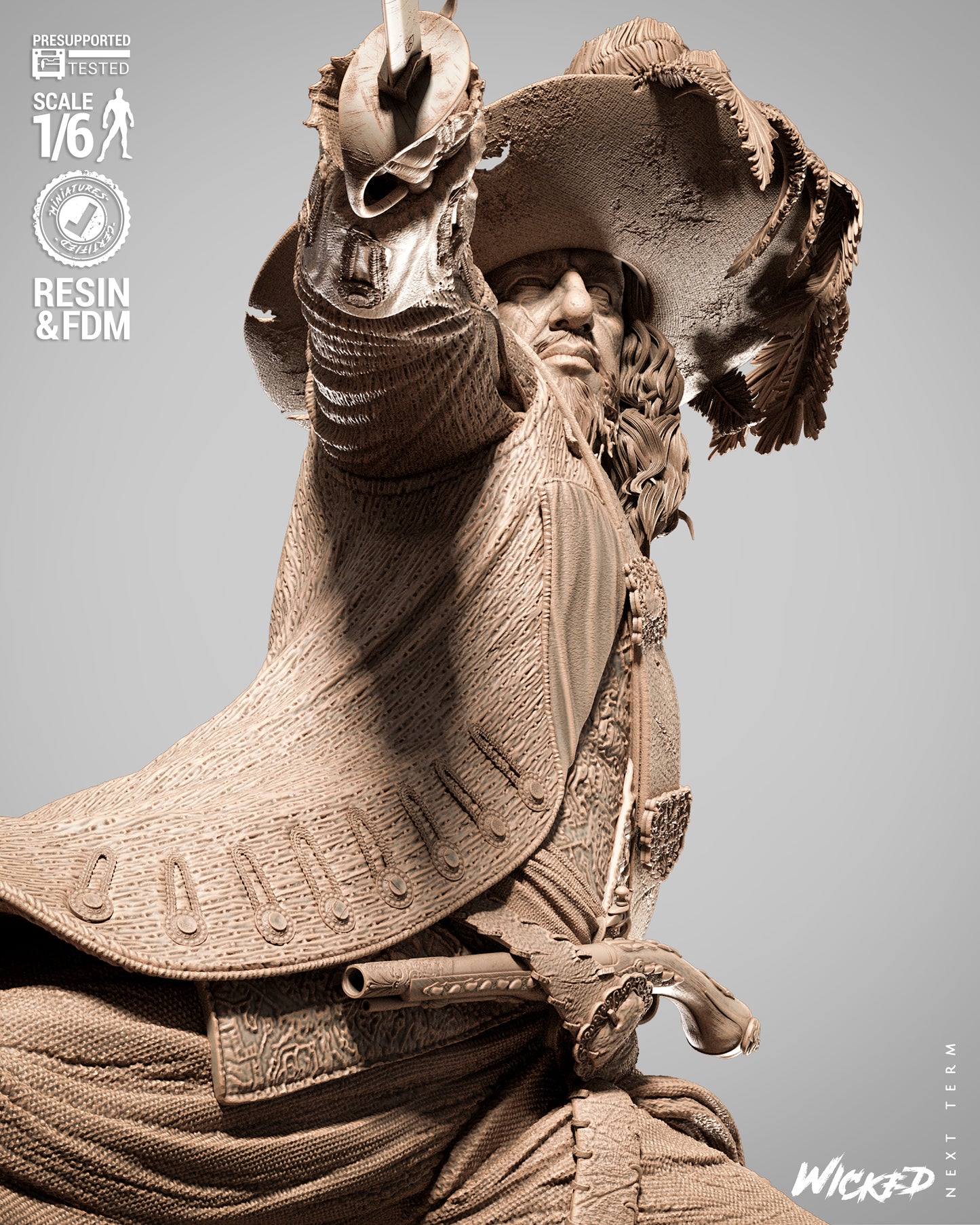 Hector Barbossa (Pirates of Caribbean) - Sculpt - 3d Printed Model Kit