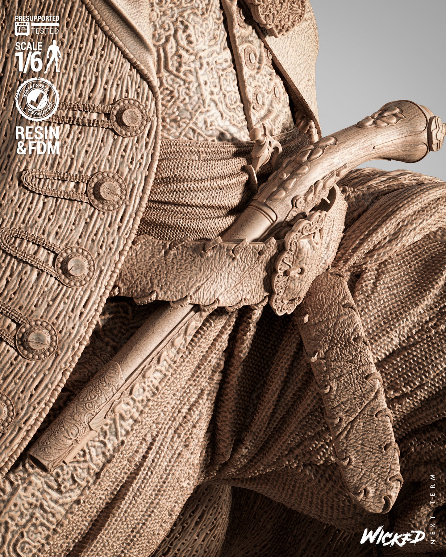 Hector Barbossa (Pirates of Caribbean) - Sculpt - 3d Printed Model Kit