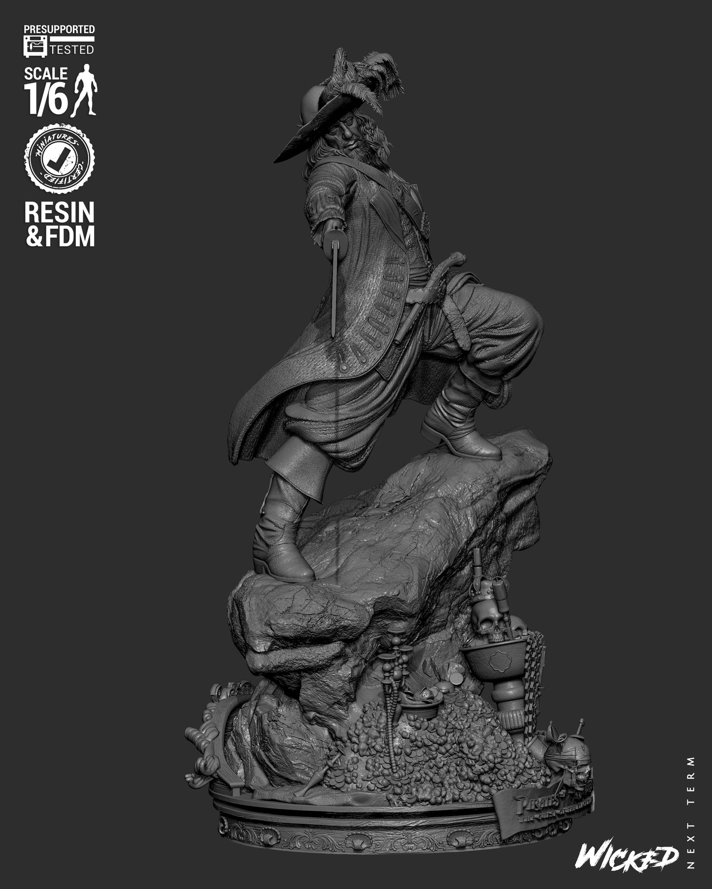 Hector Barbossa (Pirates of Caribbean) - Sculpt - 3d Printed Model Kit
